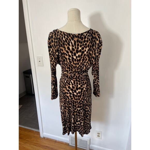 Women's cheetah print wrap dress large - Picture 4 of 5